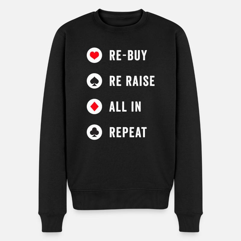 Poker Texas Holdem-Geschenk - Männer Premium Bio Pullover - Schwarz