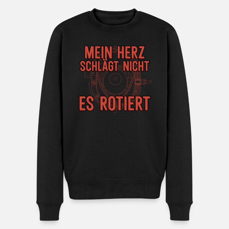 Mein Herz schlägt nicht es rotiert Wankelmotor RX - Männer Premium Bio Pullover - Schwarz