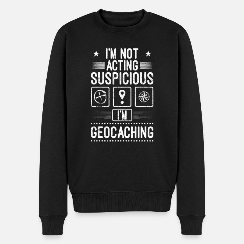 Ich bin Geocacher Geocaching Verdächtig Geocachen - Männer Premium Bio Pullover - Schwarz