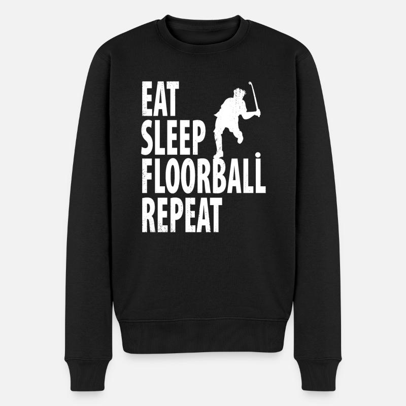 Floorball - Männer Premium Bio Pullover - Schwarz