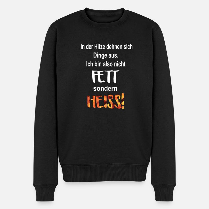 Ich bin nicht Fett | lustige Sprüche | Geschenk - Männer Premium Bio Pullover - Schwarz