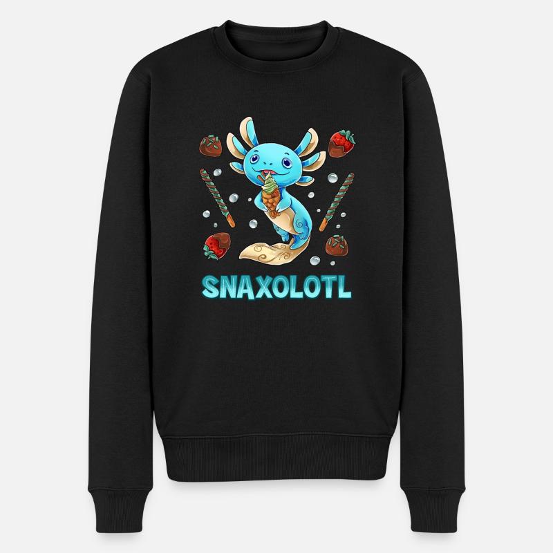 Snaxolotl axolotl - Pull Premium bio Homme - noir