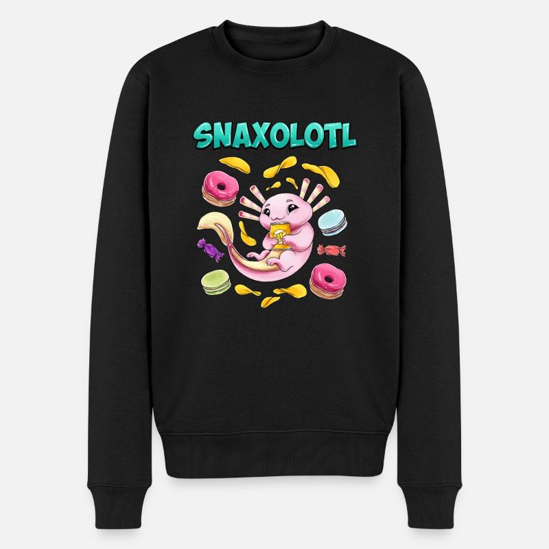 Snaxolotl axolotl - Pull Premium bio Homme - noir