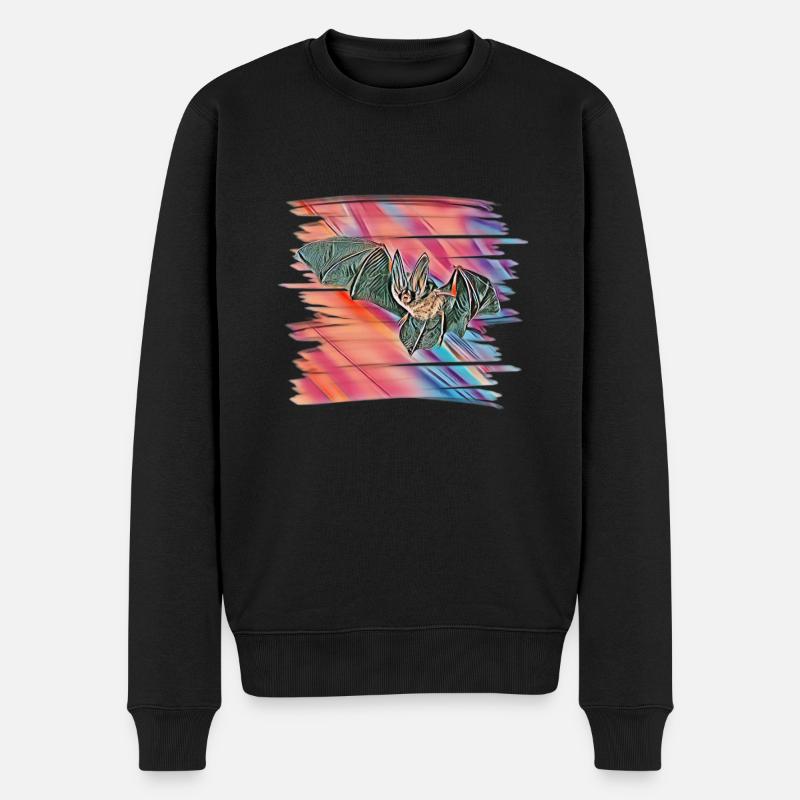 Fledermaus - Männer Premium Bio Pullover - Schwarz