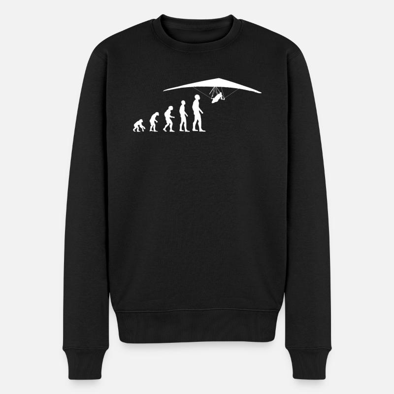 Drachenfliegen Drachenflieger Evolution Lustig - Männer Premium Bio Pullover - Schwarz