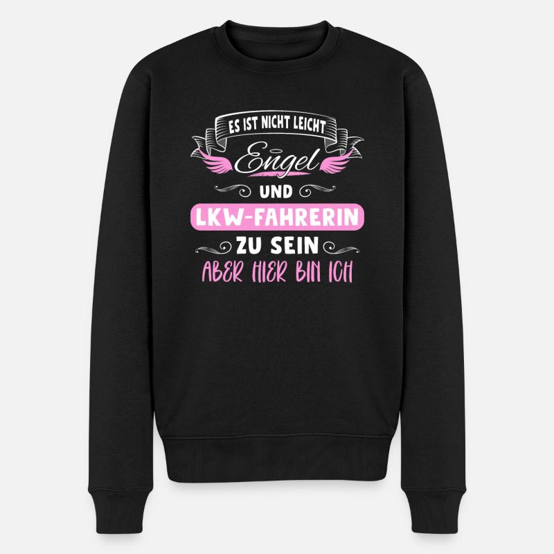 LKW-Fahrerin Brummifahrer Fernfahrer Geschenk - Männer Premium Bio Pullover - Schwarz