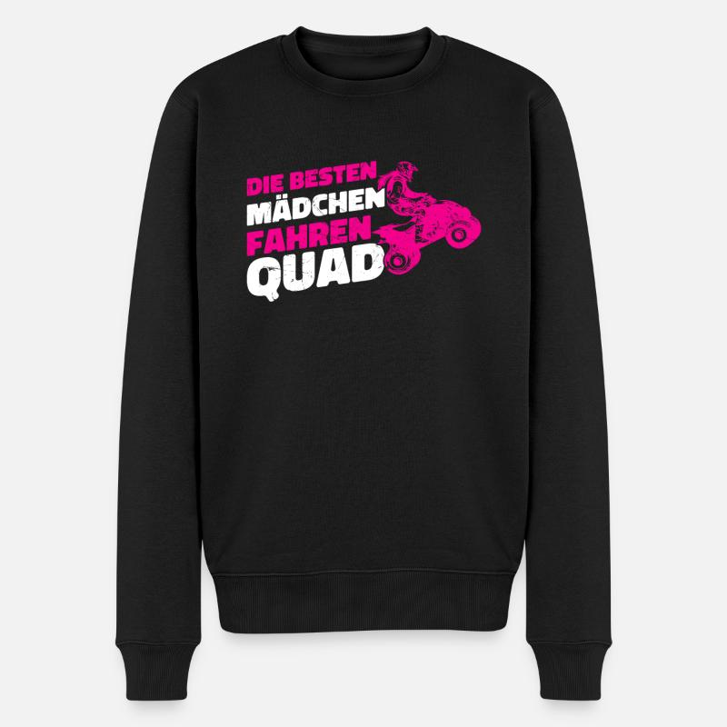 Quad Fahrerin Mädchen Frauen lustig Quadfahrer - Männer Premium Bio Pullover - Schwarz