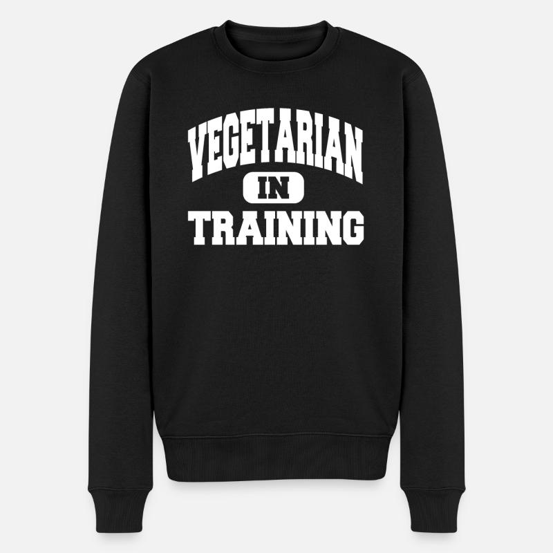 Vegetarian In Training - Männer Premium Bio Pullover - Schwarz