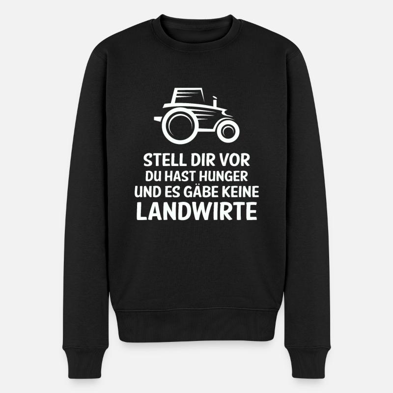 Landwirtschaft Landwirt Traktor Trecker Farm Bauer - Männer Premium Bio Pullover - Schwarz