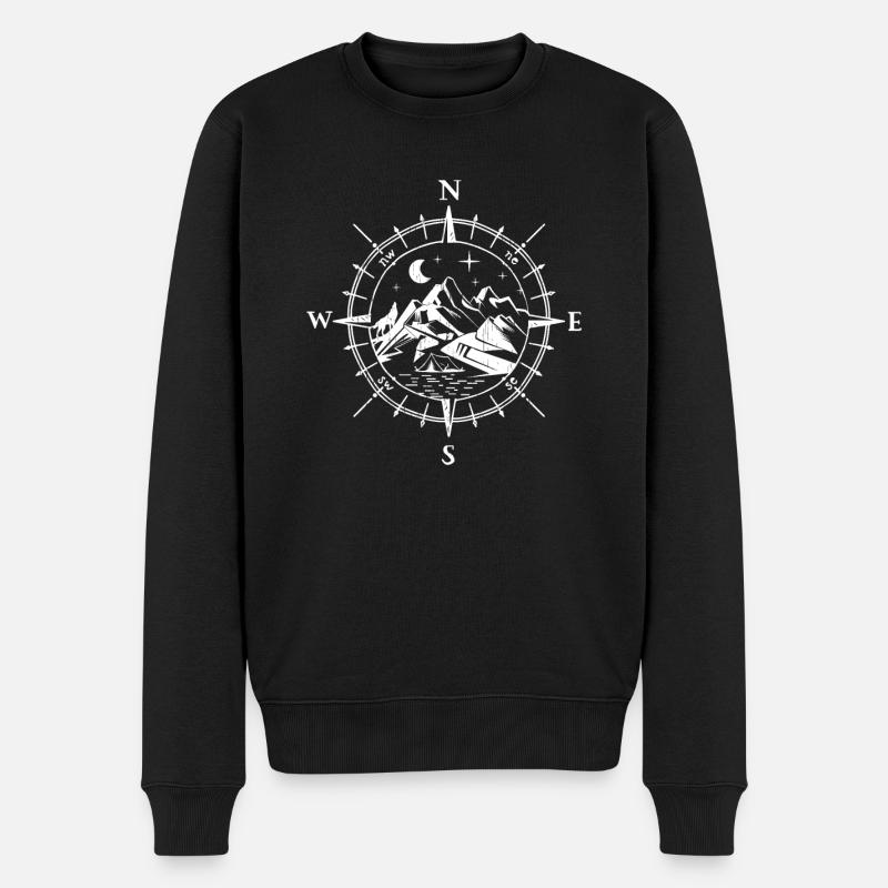 Aventurier alpiniste de Compass Mountains - Pull Premium bio Homme - noir