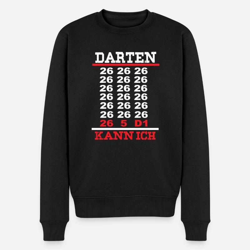Dart Darten Kann ich Dartspieler Dartboard darts - Männer Premium Bio Pullover - Schwarz
