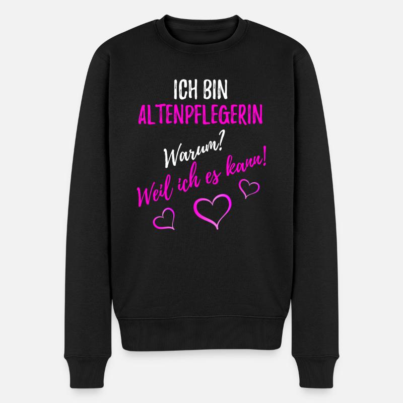 Altenpflegerin - Pflege - Männer Premium Bio Pullover - Schwarz