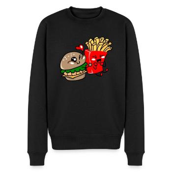 Burger et frites aiment l'idée de cadeau mignon - Pull Premium bio Homme - noir - Devant - Nico (187cm)