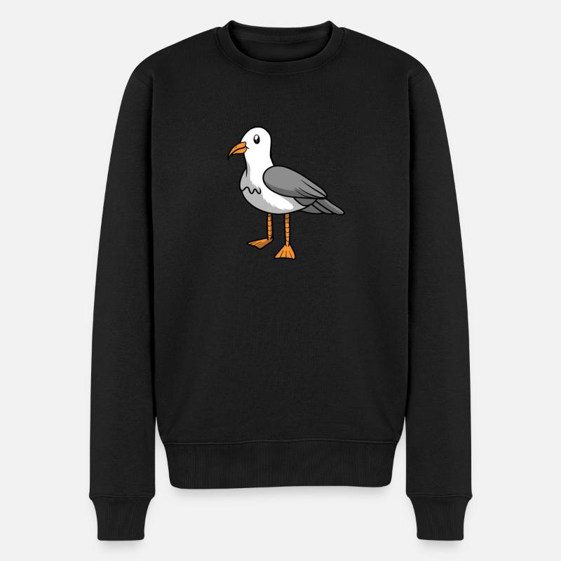 Möwe Seemöwe - Männer Premium Bio Pullover - Schwarz