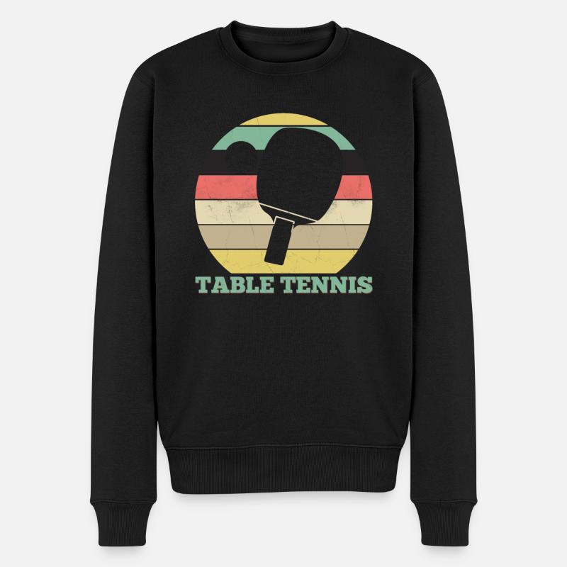 Tennis de table rétro - Pull Premium bio Homme - noir