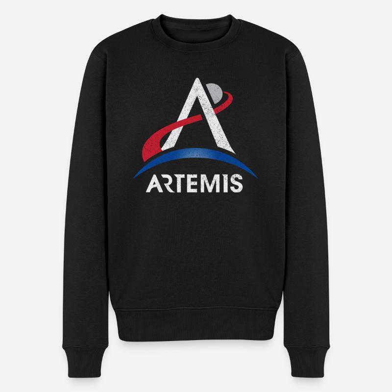 Artemis Programm Logo Mond Mars Raum Nasa Lunar Mi. - Männer Premium Bio Pullover - Schwarz