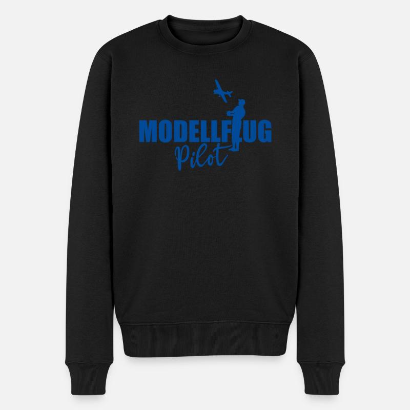 Modellflug Pilot Modellbauer Flugzeug Geschenk - Männer Premium Bio Pullover - Schwarz