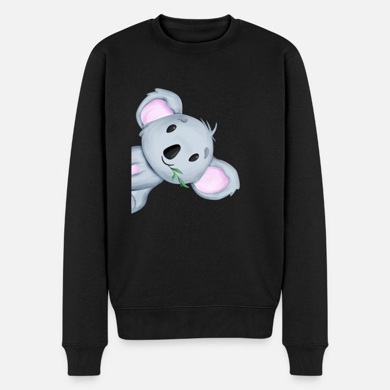 Süßes Koala Australien Geschenk - Männer Premium Bio Pullover - Schwarz