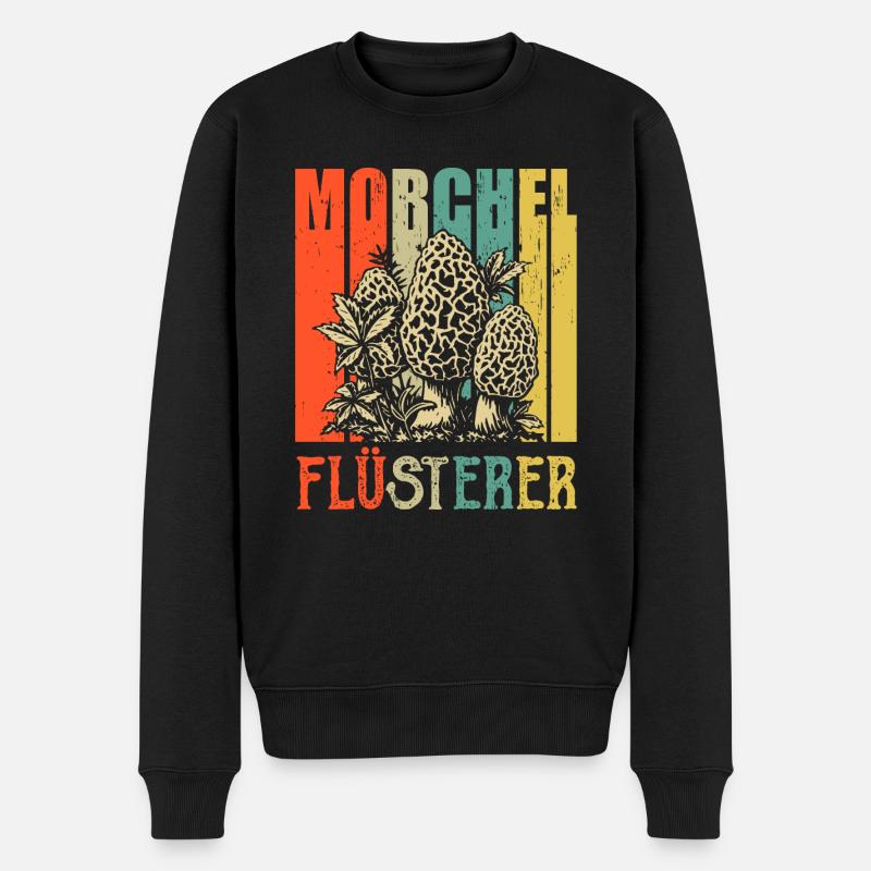 Pilzsammler Morchel Flüsterer Pilze Pilzsucher - Männer Premium Bio Pullover - Schwarz
