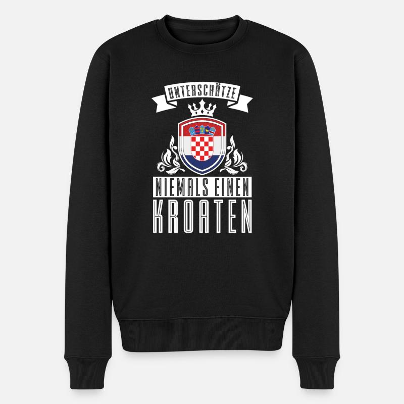 Kroatien Patriot Europa - Männer Premium Bio Pullover - Schwarz