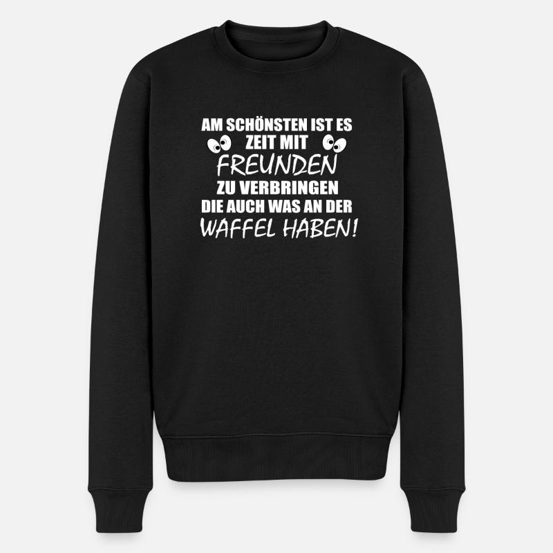 Freunde die einen an der Waffel haben. - Männer Premium Bio Pullover - Schwarz