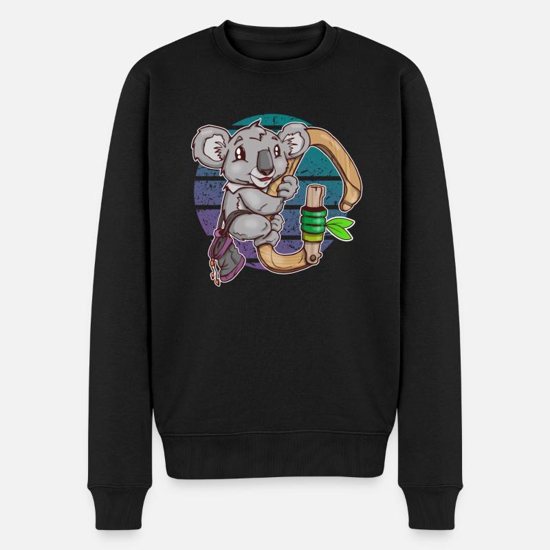 klettern Koala Bouldern - Männer Premium Bio Pullover - Schwarz