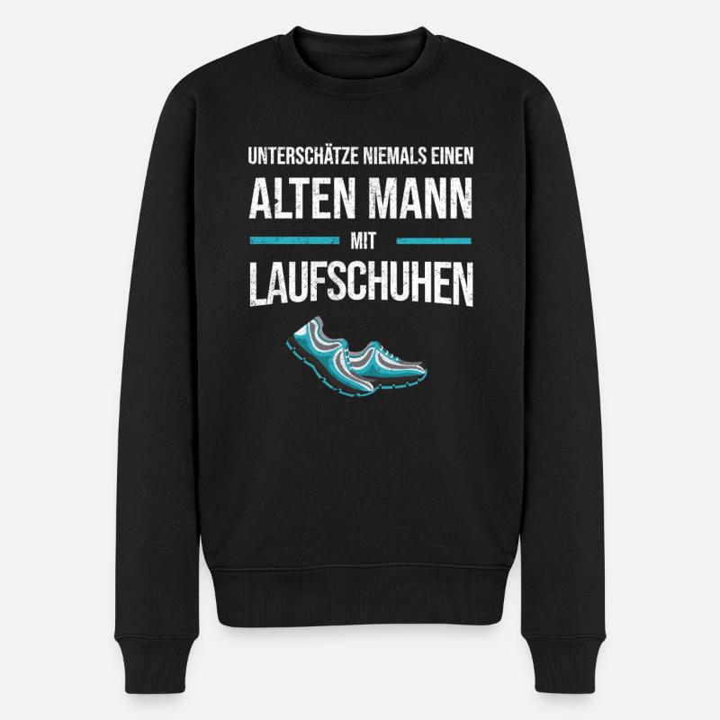 Marathonläufer Marathon Laufgruppe Läufer Geschenk - Männer Premium Bio Pullover - Schwarz