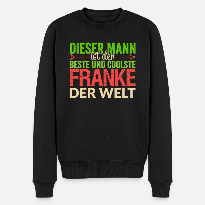 Franken Bayer Franke Spruch Bayerisch Geschenkidee - Männer Premium Bio Pullover - Schwarz