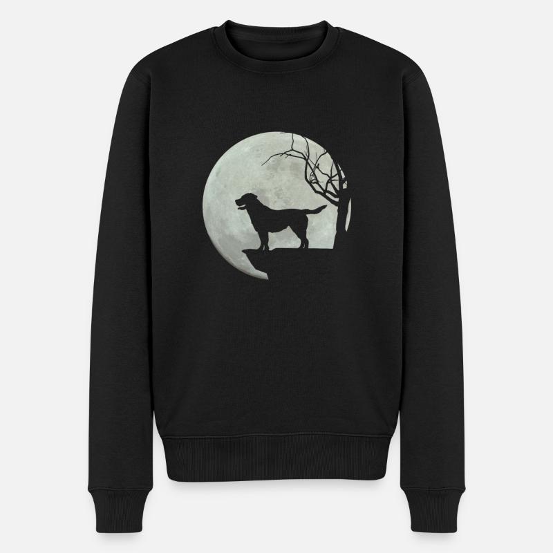 Hund Labrador Mond Lustige Geschenke Mann Frau - Männer Premium Bio Pullover - Schwarz