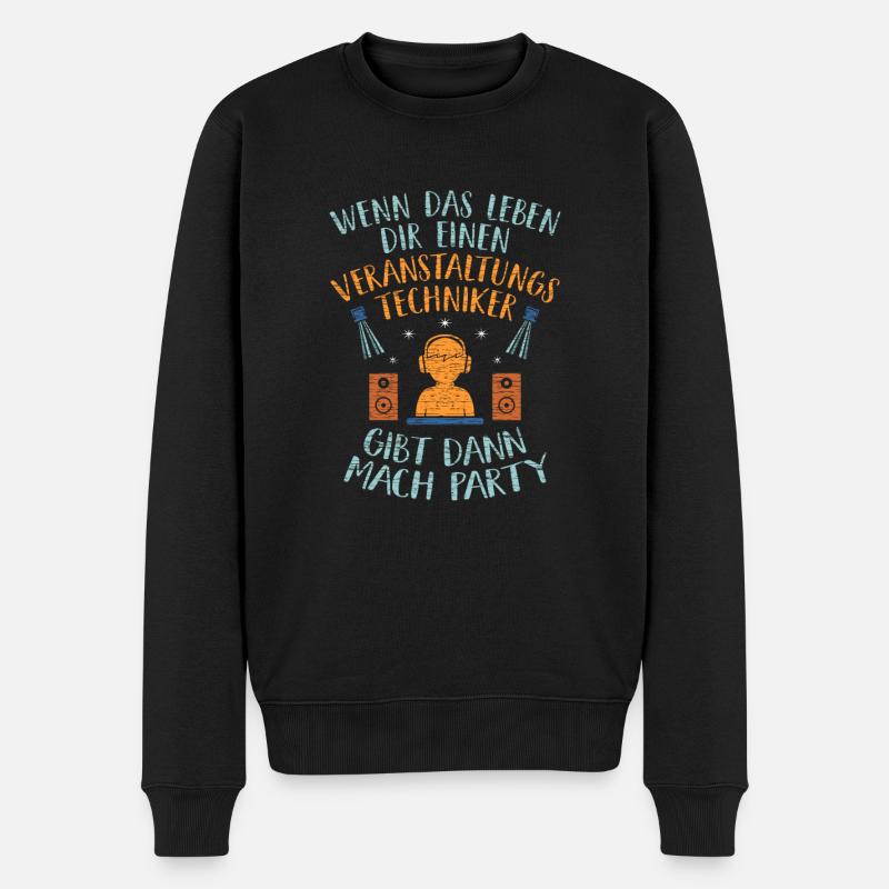 Party Veranstaltung Veranstaltungstechniker - Männer Premium Bio Pullover - Schwarz