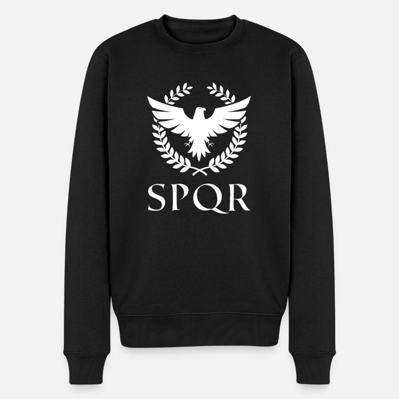 SPQR Rome Histoire romaine Cadeau - Pull Premium bio Homme - noir