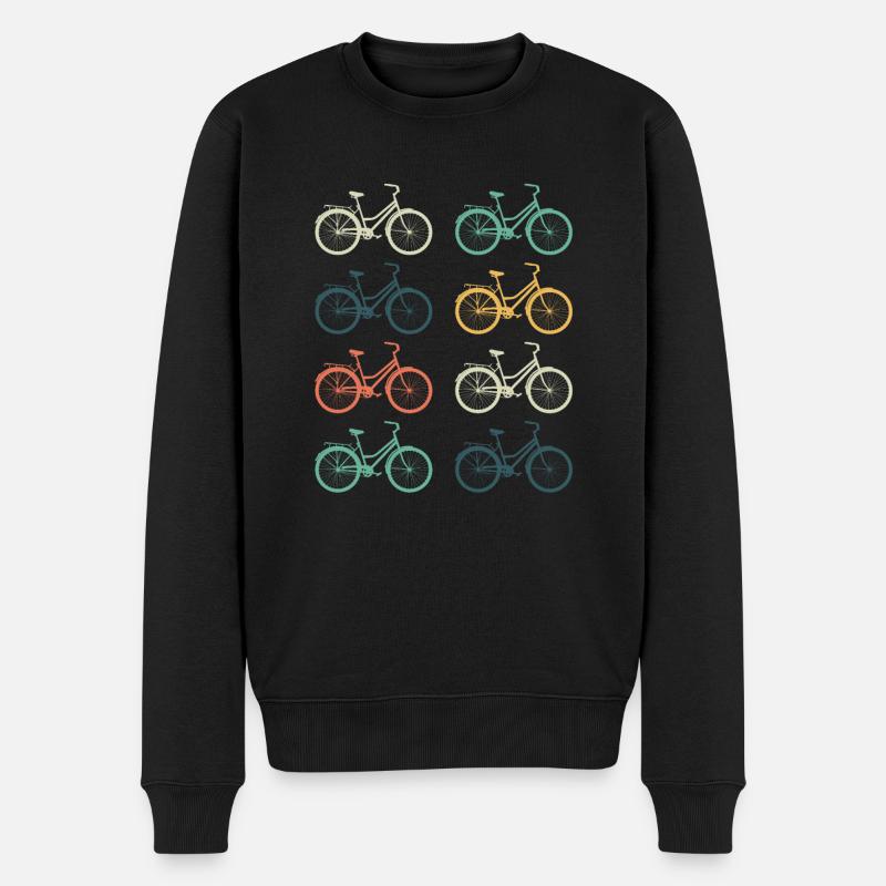 Retro Fahrräder - Männer Premium Bio Pullover - Schwarz