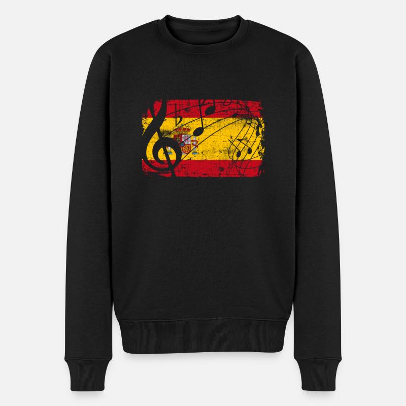 Musique du drapeau de l'Espagne - Pull Premium bio Homme - noir