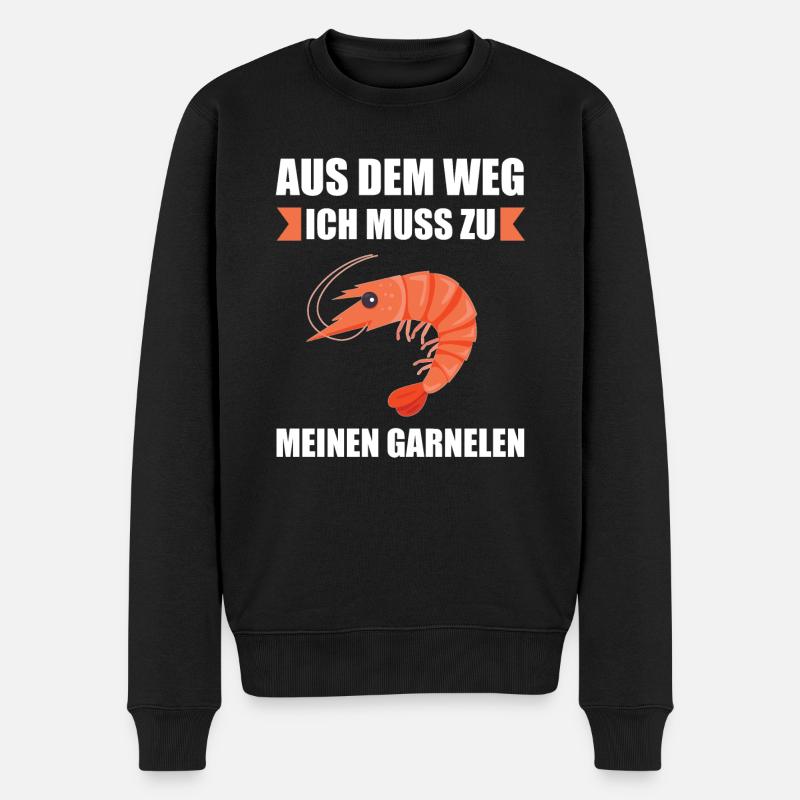 Garnele Garnelen Shrimp Meerestiere Geschenk - Männer Premium Bio Pullover - Schwarz