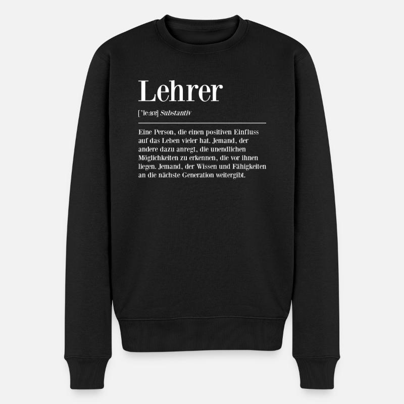 Lehrer Substantiv Lehrkraft Mathematik Schule - Männer Premium Bio Pullover - Schwarz