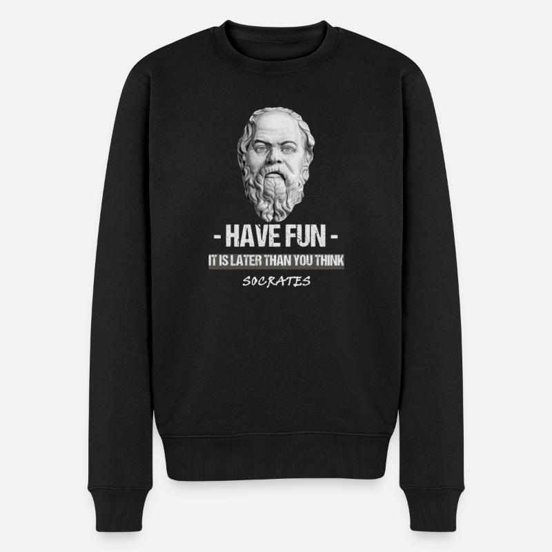 Socrate citation du philosophe grec Philosophie - Pull Premium bio Homme - noir