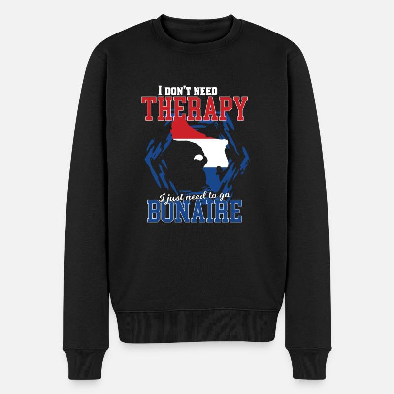 Ich brauche keine Therapie - Bonaire - Männer Premium Bio Pullover - Schwarz