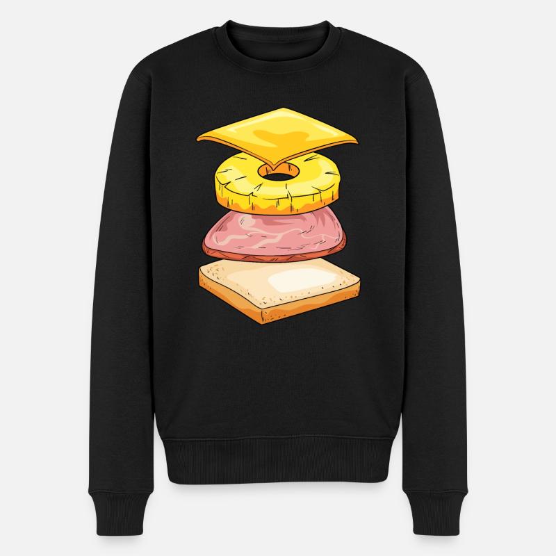 Hawaii Toast - Männer Premium Bio Pullover - Schwarz