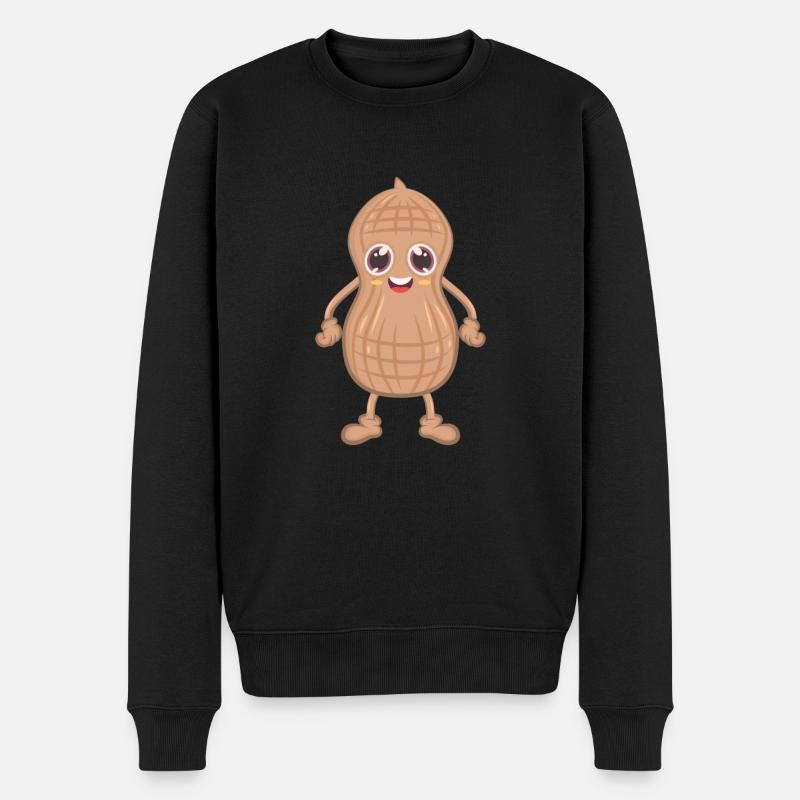 Erdnuss - Männer Premium Bio Pullover - Schwarz