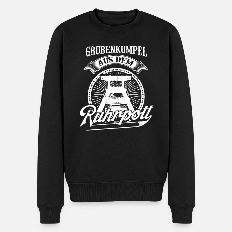 Ruhrpott Grubenkumpel Pottjunge Geschenk - Männer Premium Bio Pullover - Schwarz