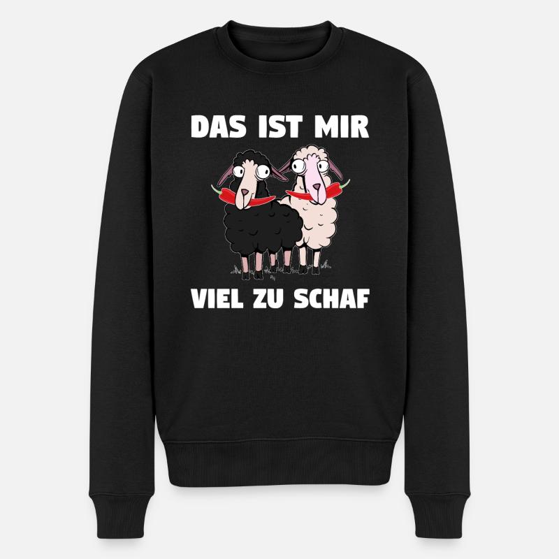 Schaf Unschaf Schafe Scharf Hirte Geschenk - Männer Premium Bio Pullover - Schwarz
