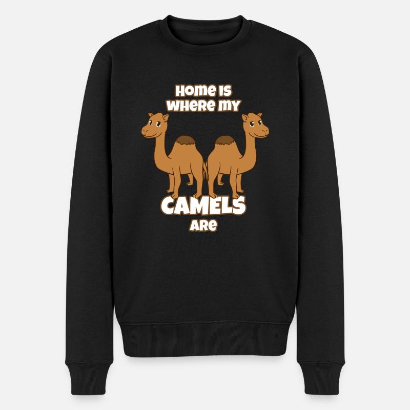 Camels - Männer Premium Bio Pullover - Schwarz