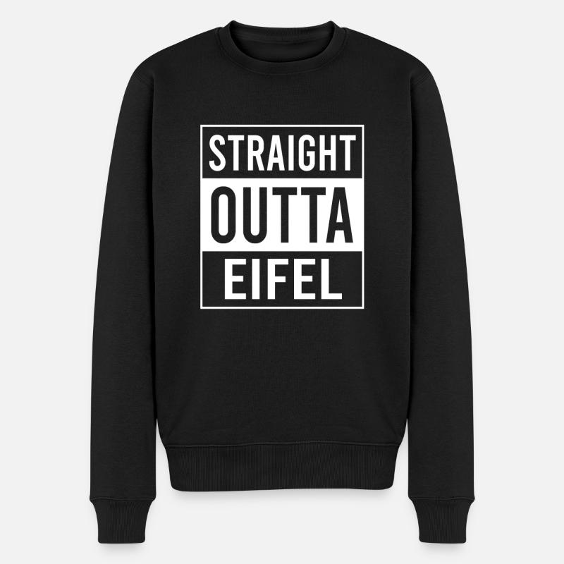 Straight Outta Eifel Eifler Eifeler Heimat - Männer Premium Bio Pullover - Schwarz