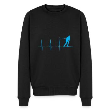 Biathlon herzschlag - Männer Premium Bio Pullover - Schwarz - Vorne - Nico (187cm)