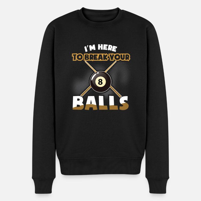 Billard Queue - Billard - Pull Premium bio Homme - noir