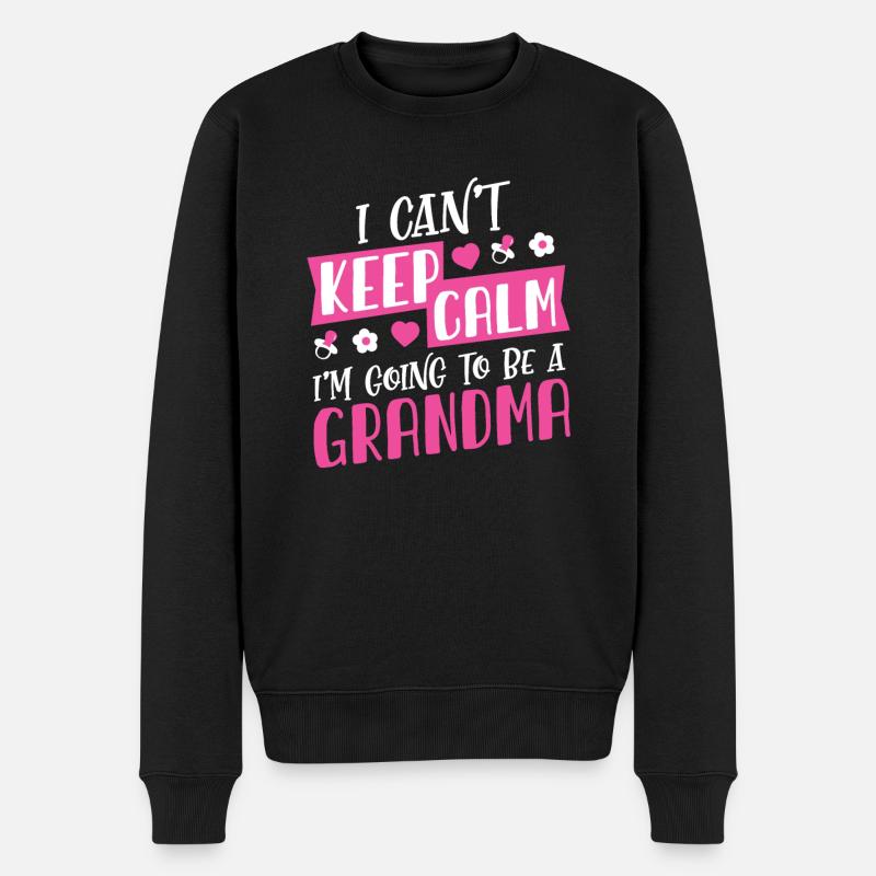 Werdende Oma Geschenkidee - Männer Premium Bio Pullover - Schwarz