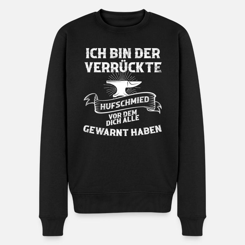 Hufschmied Hufschmiede Pferd Geschenk - Männer Premium Bio Pullover - Schwarz
