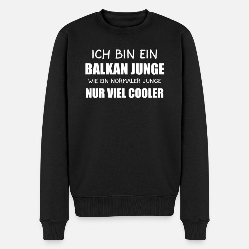 Balkan Junge Kroatien Jugoslawien Geschenk - Männer Premium Bio Pullover - Schwarz