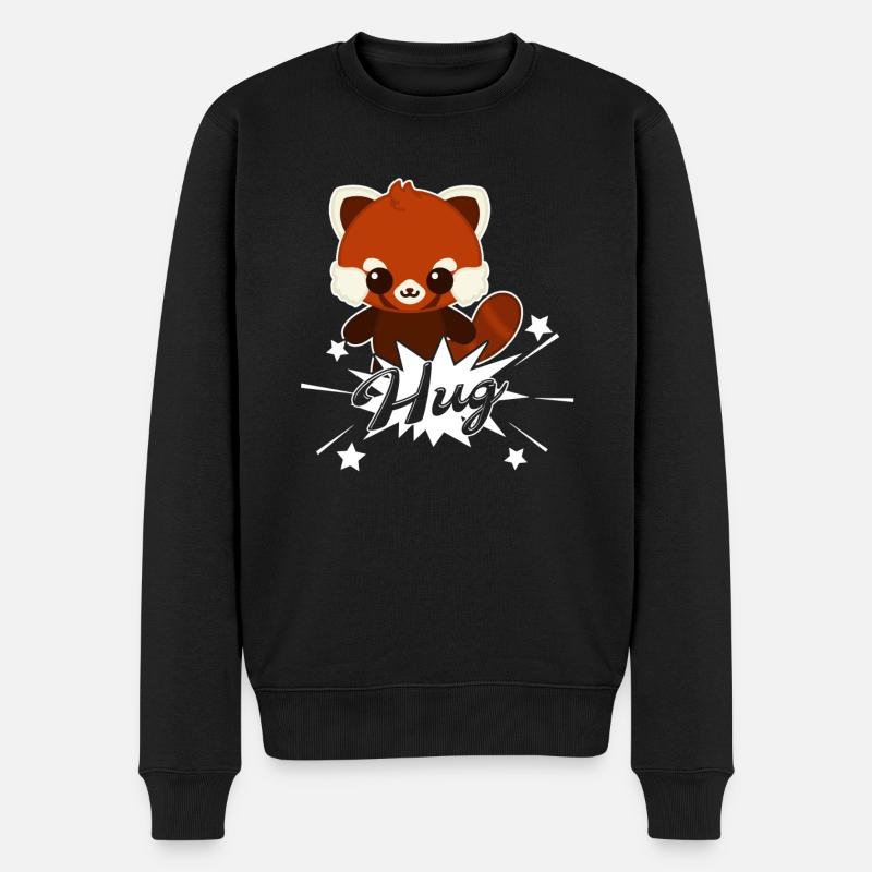 Panda roux mignon - Pull Premium bio Homme - noir