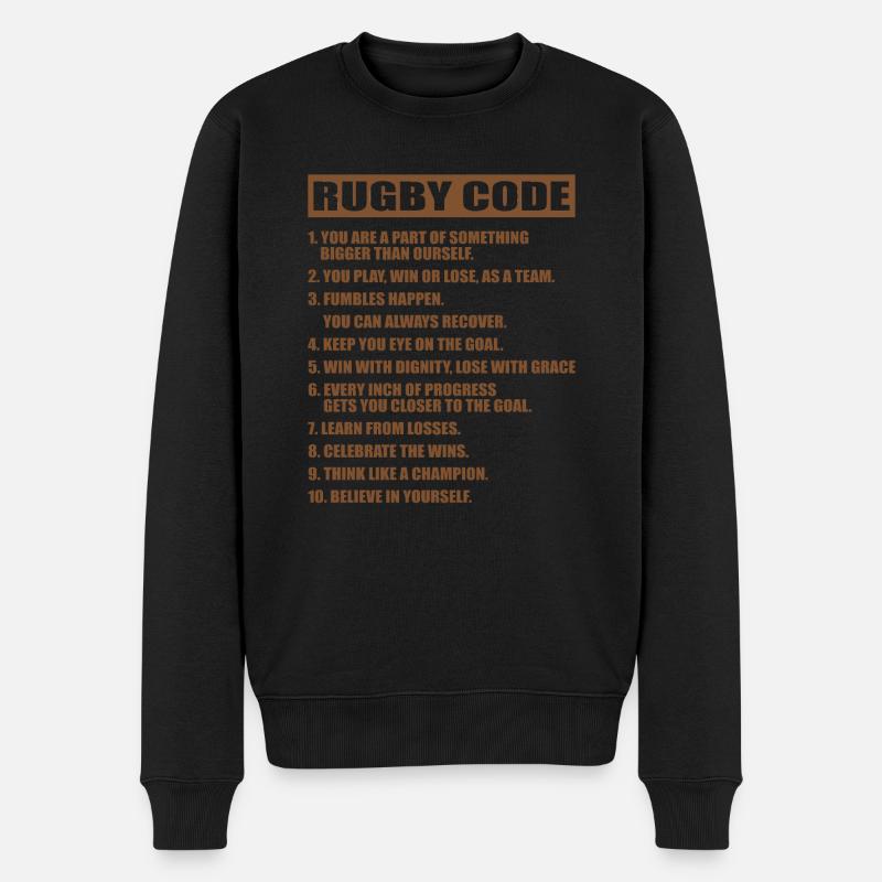 RUGBY CODE - Pull Premium bio Homme - noir
